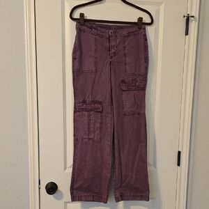 Free People "The Thing Is" Low Rise Utility Pants in Deep Purple